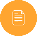 Orange document icon with folded corner and text lines