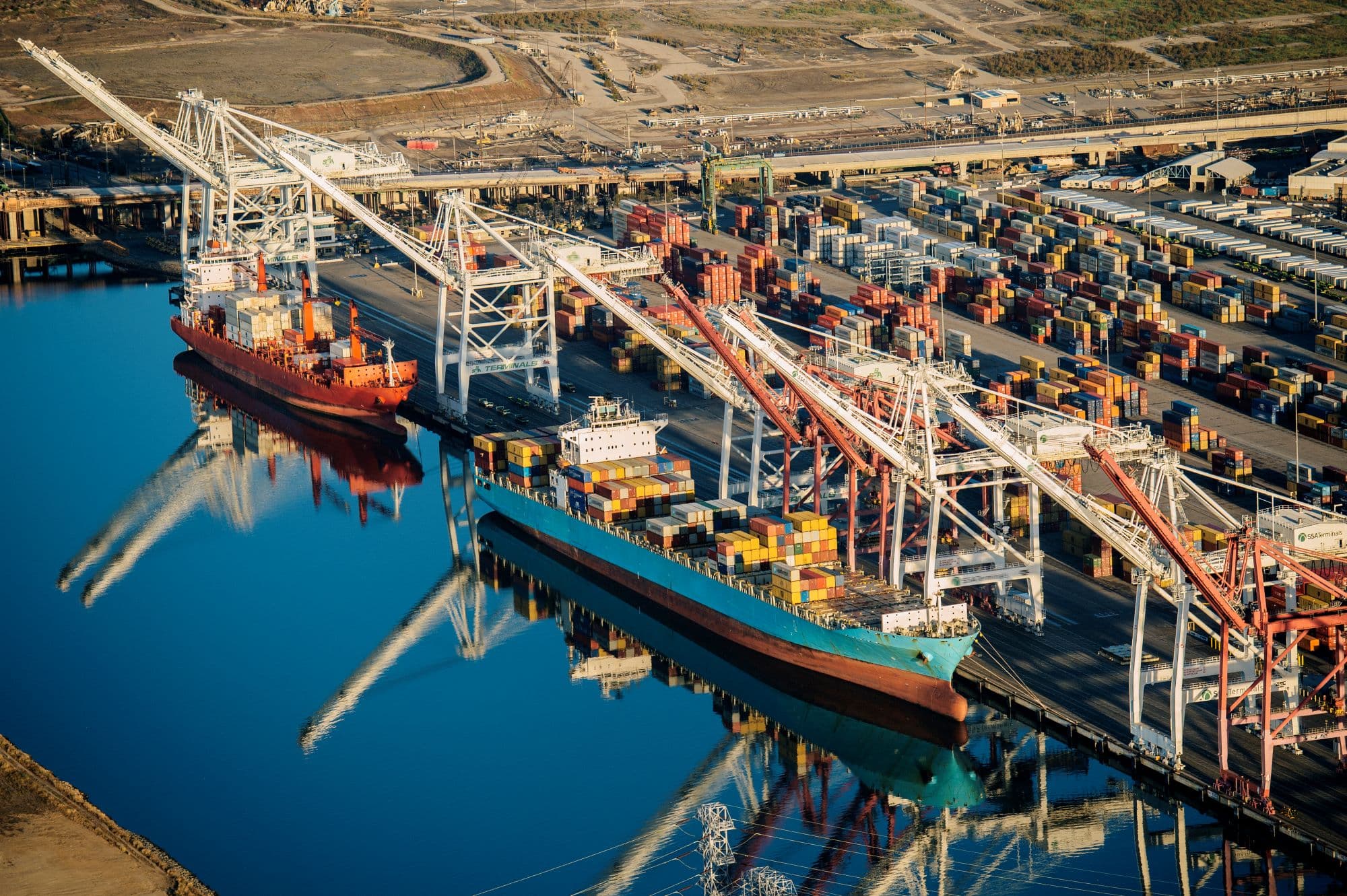 Shipping port in Los Angeles, California