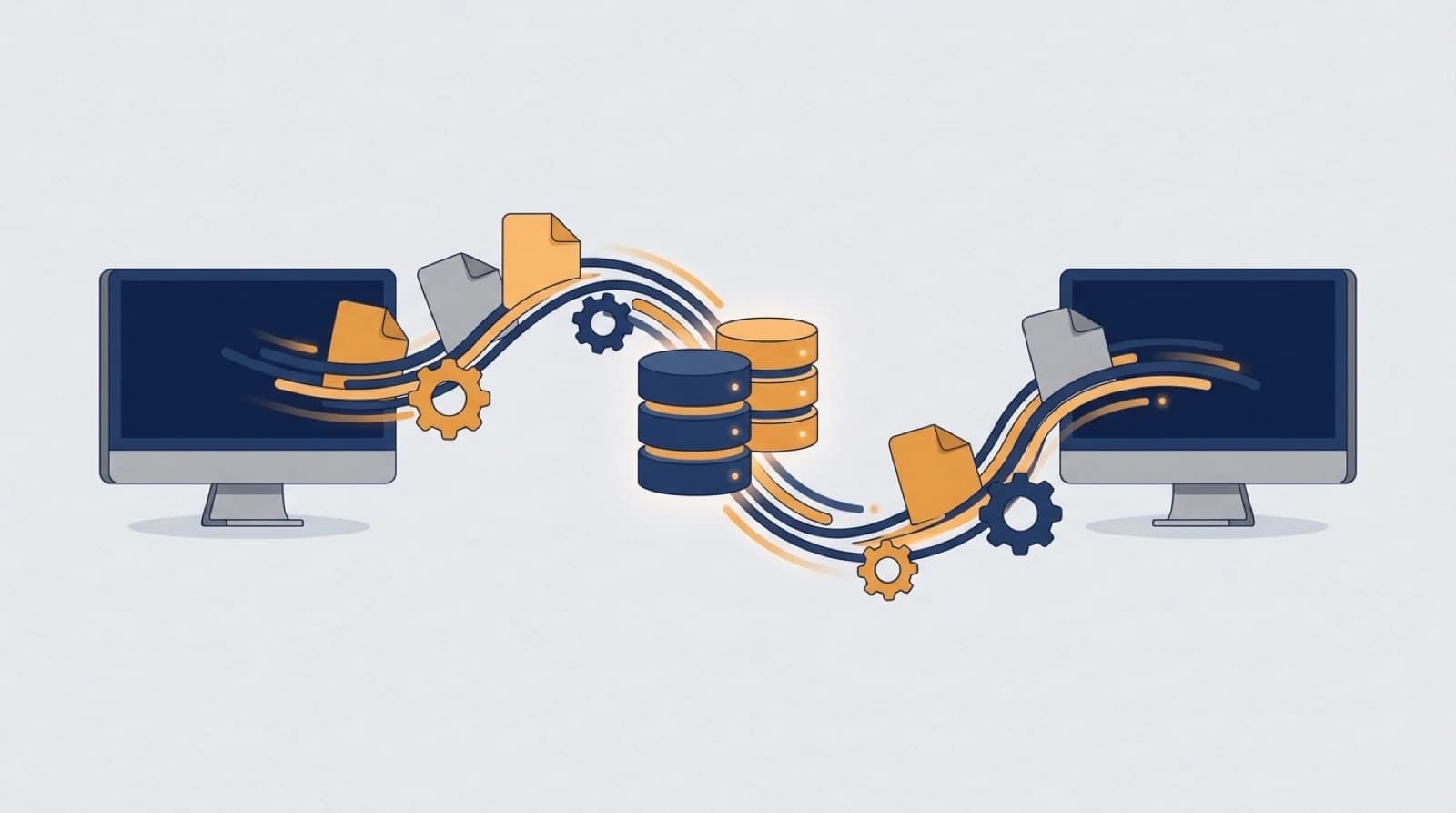 illustration of computers sharing OFTP files