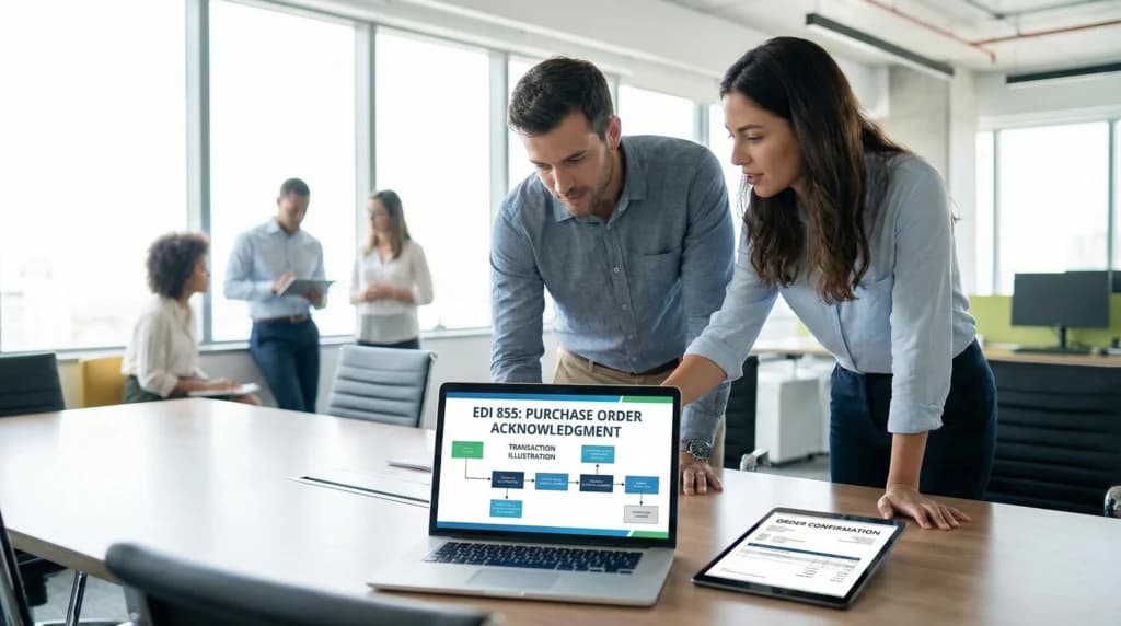 edi 855 business transaction illustration