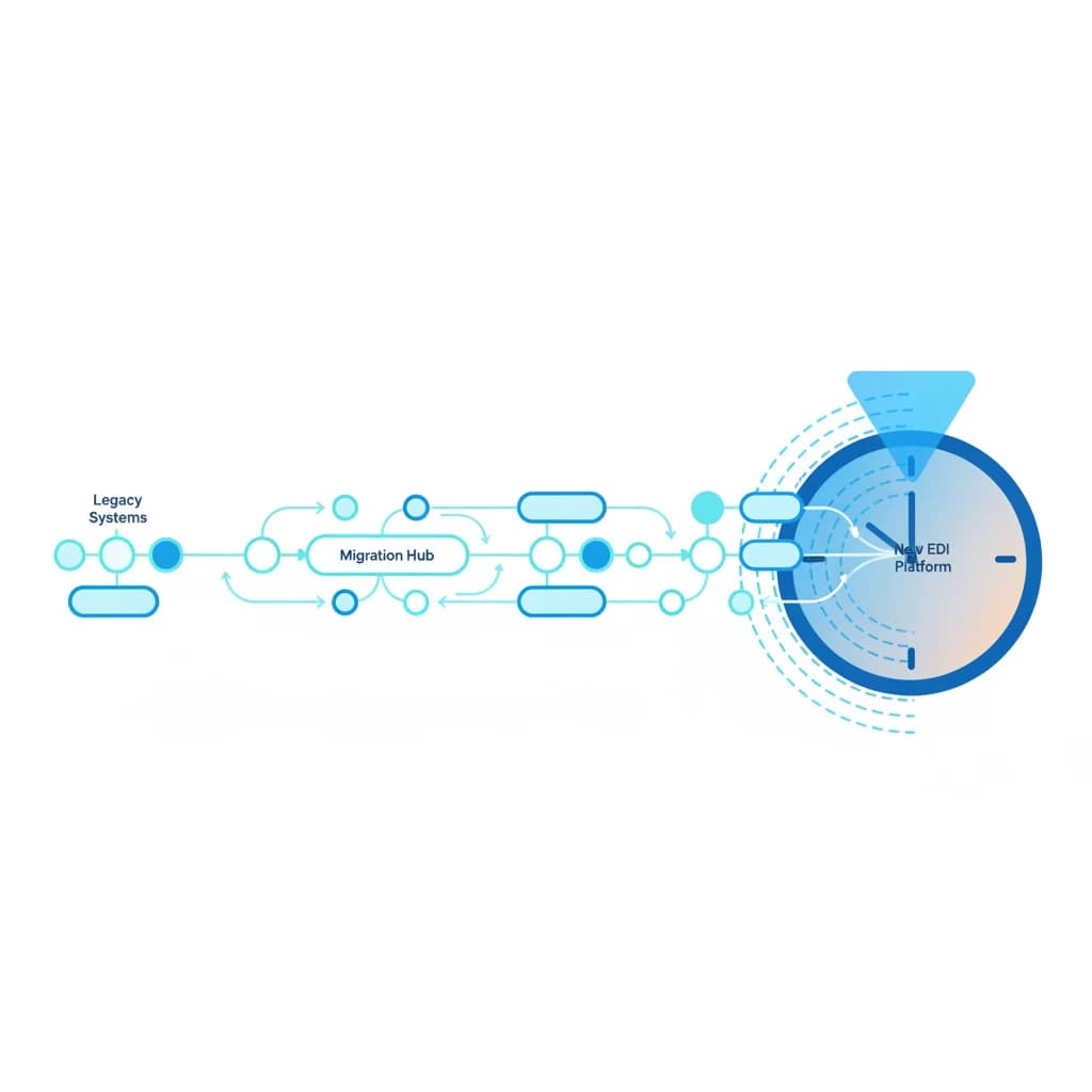 EDI migration planning timeline with trading partner workflow stages