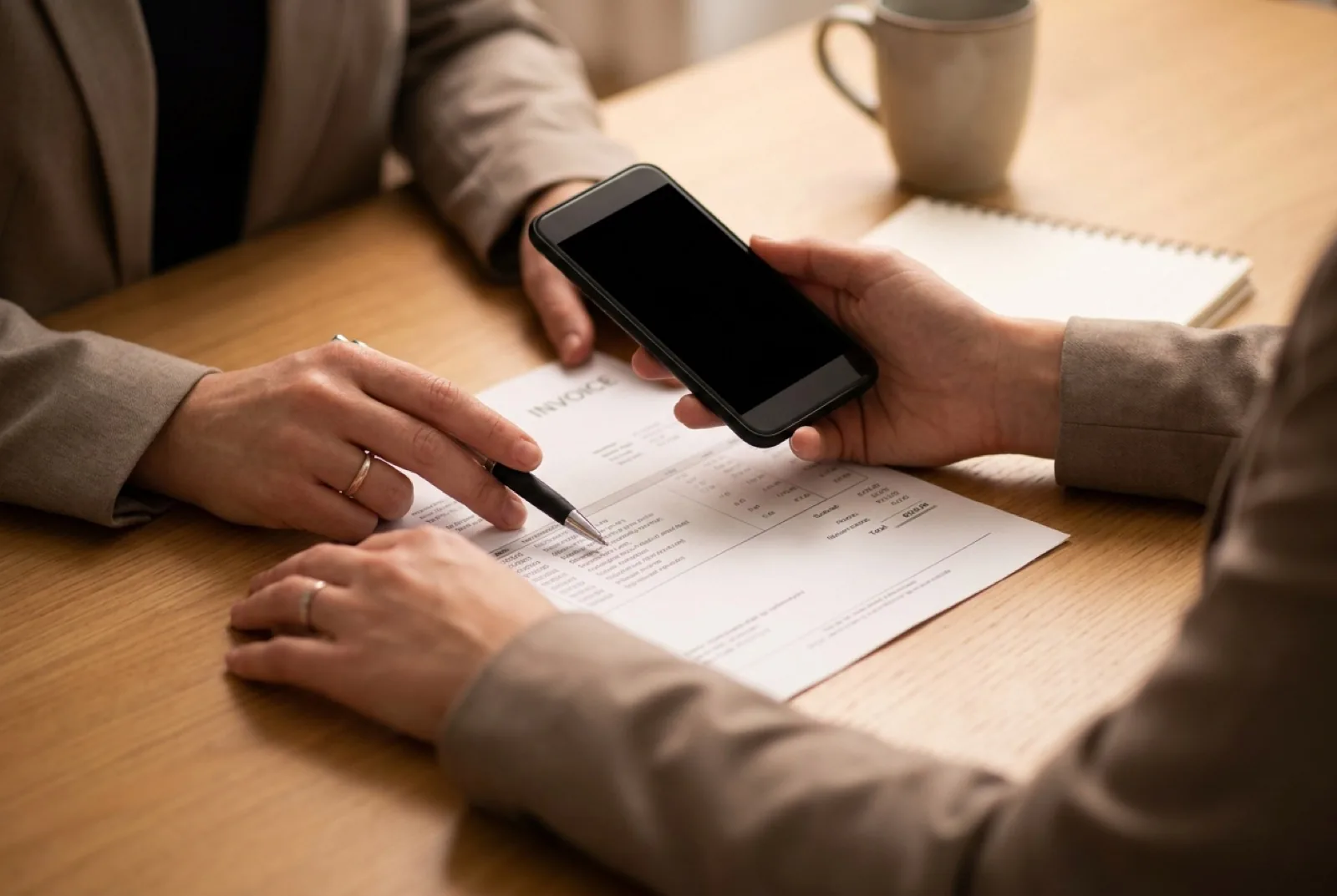 Cropped shot of a couple checking an invoice together