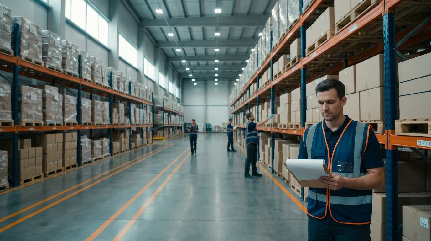 Distributor warehouse team picking orders, ai document analysis, google document ai
