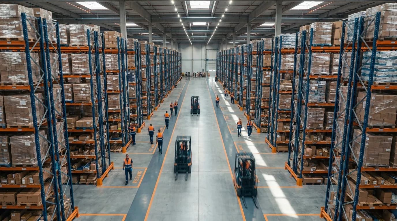 Warehouse floor showing EDI mapping software, EDI in supply chain