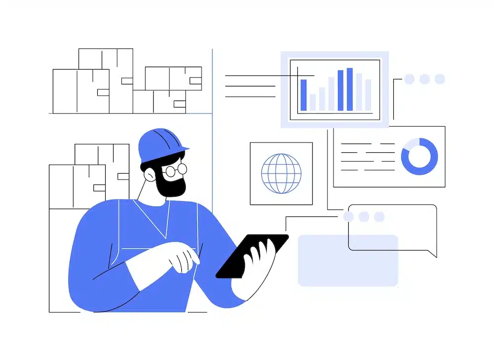 illustration of man configuring retail edi transactions