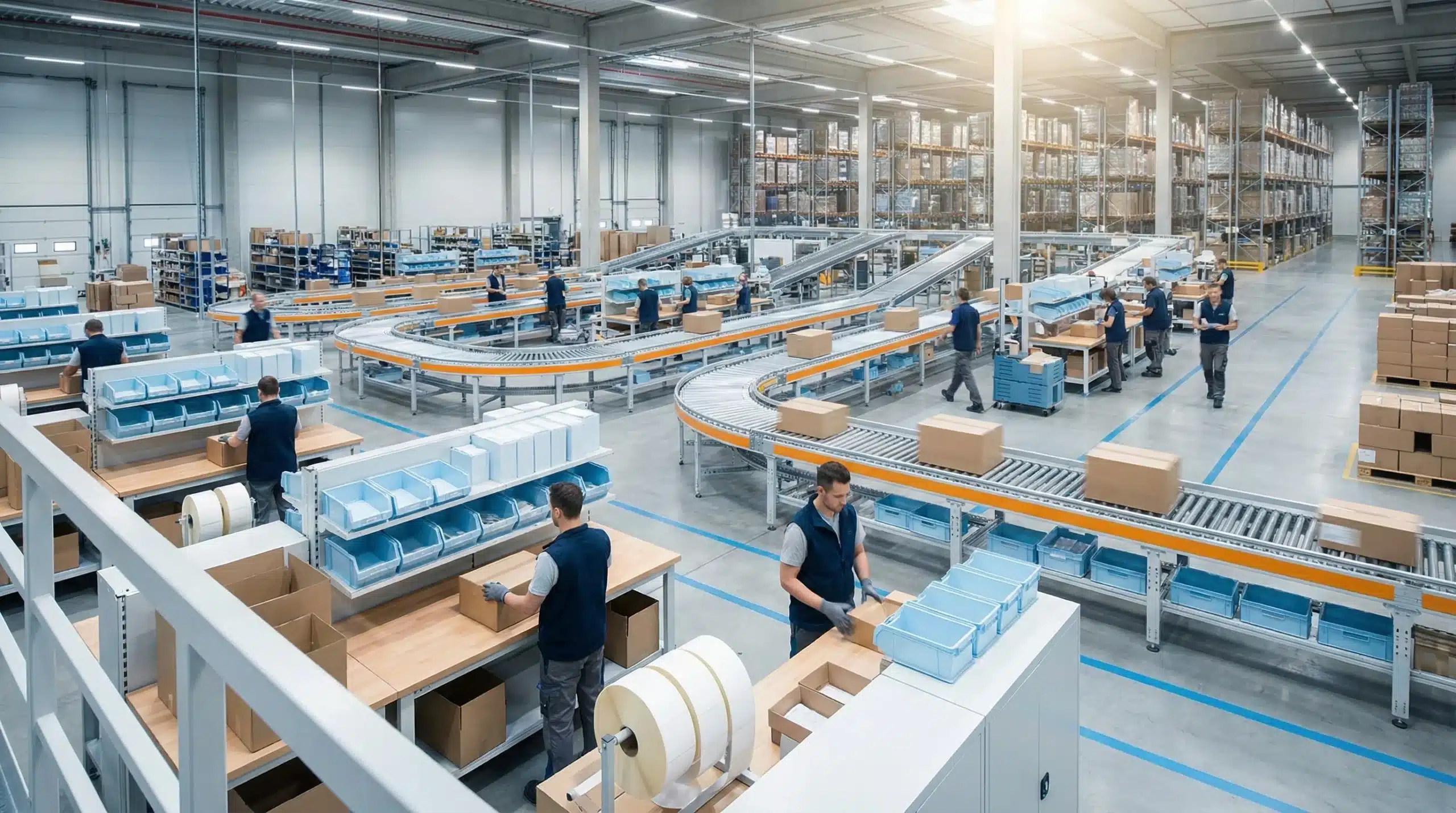 Distribution floor panorama showing automation