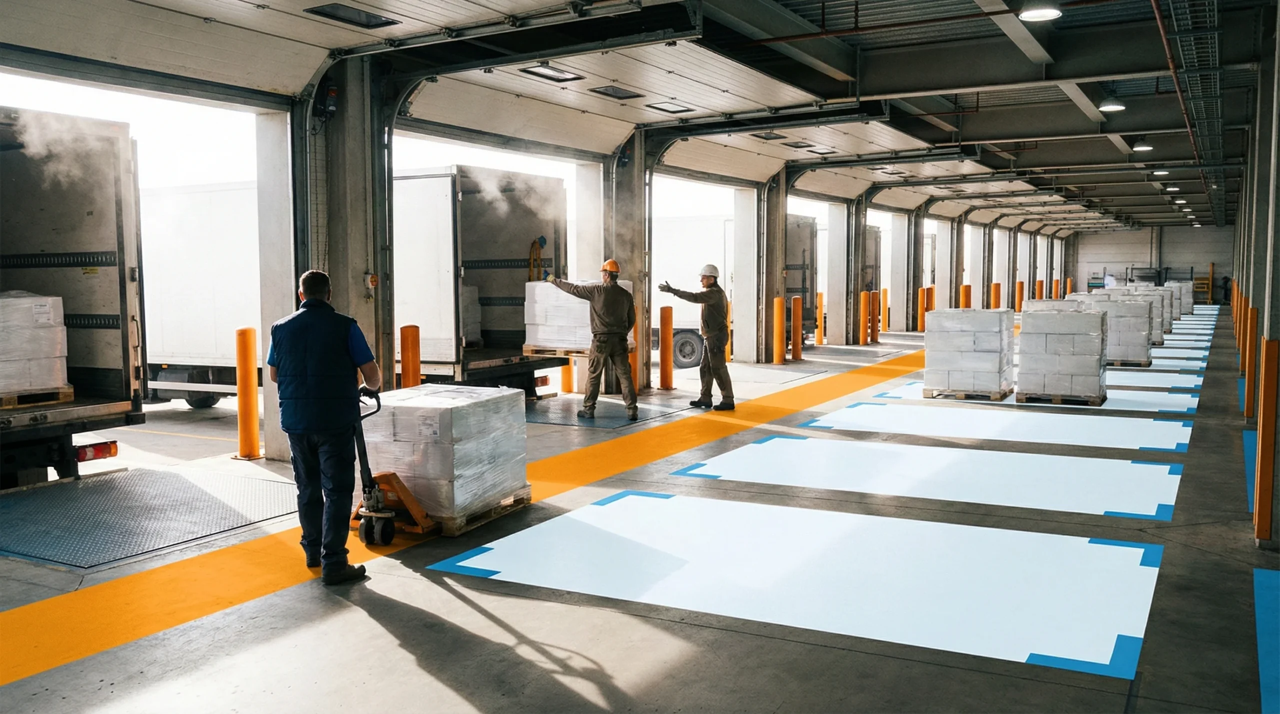 Loading dock pallets and trucks